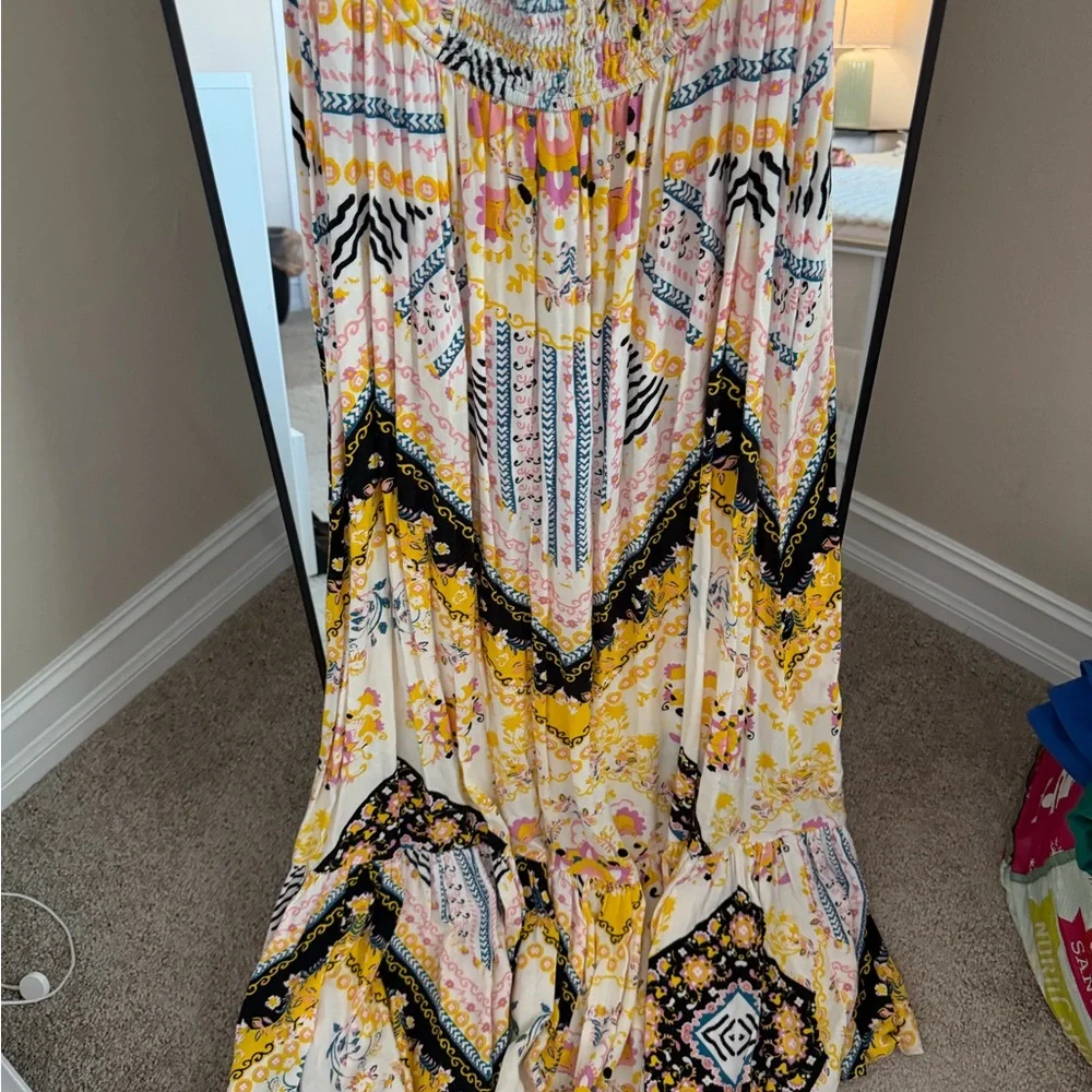 Free People Vibrant Yellow and Black Maxi Dress - Picture 5 of 10